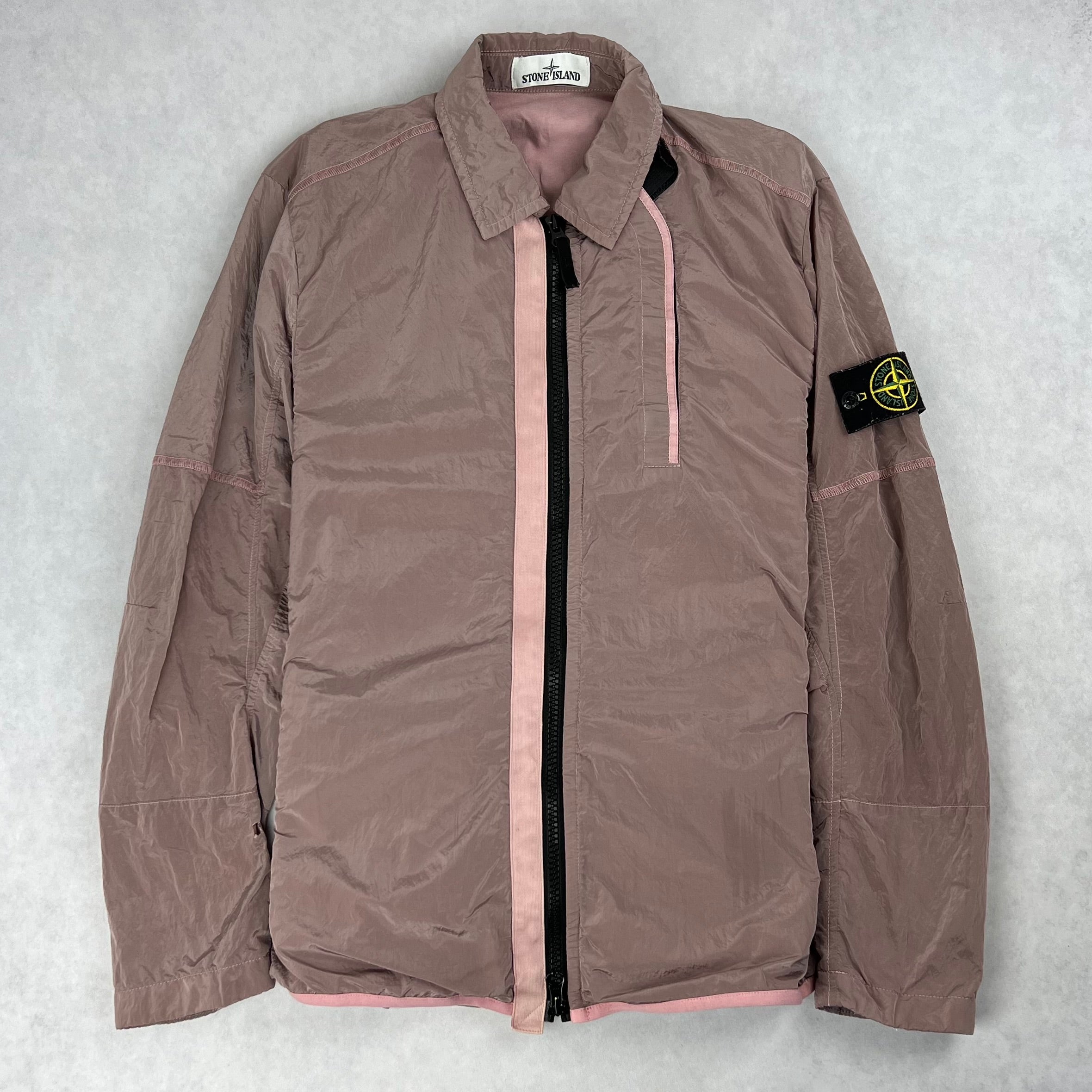 Stone island pink nylon metal overshirt online